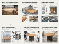 Table de réunion de bureau moderne pour l'école, l'extérieur et les ateliers – Hauteur réglable et extensible, taille personnalisable, design simple