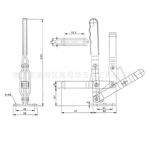 Gh-101-El Vertical <b>Quick</b> <b>Clamp</b> 360kg Clamping Force Tooling Welding Fixture - Product Image 3