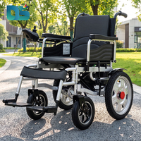 Fauteuil roulant électrique pliable léger pour personnes âgées et handicapées, capacité 150 kg, cadre en acier carbone, moteur 500 W