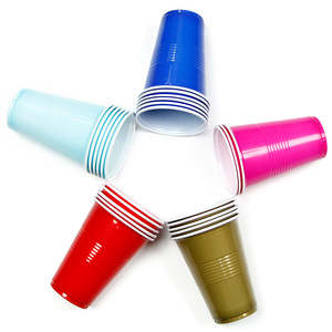 Custom Colored Eco-Friendly Durable Disposable PP <strong>Plastic</strong> 16oz Party <strong>Cups</strong> with Brand Logo Red Bar <strong>Cup</strong> - Product Image 3