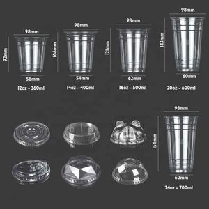 Custom LOGO Printed 16oz Clear Matcha Bubble Tea Soda <b>Ice</b> <b>Coffee</b> PET Disposable Transparent Plastic <b>Cups</b> with Lids - Product Image 3