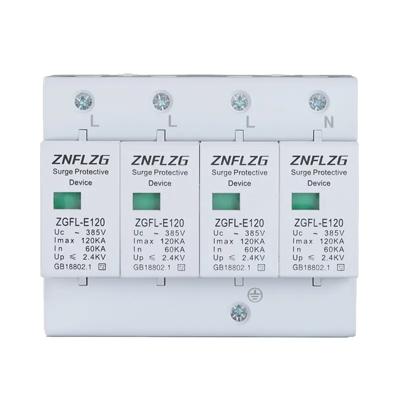 ZNFLZG surge arrester lighting protection spd protect device 40Kv 80Kv 385V 4P ac spd surge protection devices