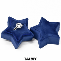 Nouvelle boîte à bague étoile à cinq branches romantique, boîte à bijoux en velours doux, logo personnalisé, cadeau de festival, emballage de bijoux pour fiançailles et mariage
