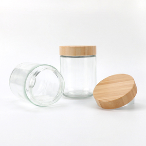 Eco-friendly Natural Round Supplement Containers <b>Jar</b> 500ml With Bamboo Lid and Plastic Cap for Food Products - Product Image 3