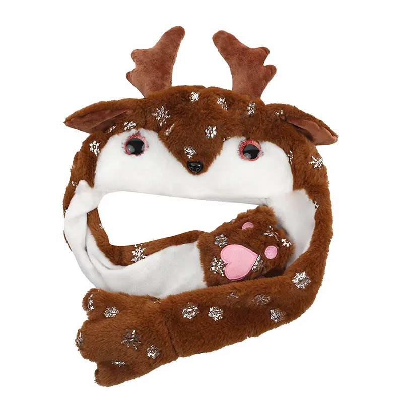 New Christmas Hat with Air Sac Soft Funny Hat with standing up mustache for Xmas Day