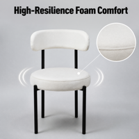 Chaise de salle à manger de luxe en bouclette blanche, avec structure en métal plaqué or, design mid-century, hauteur de comptoir 75 cm, pour la maison, le bureau ou la salle à manger