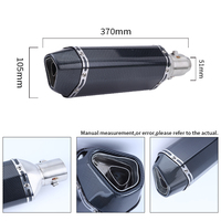 Pipa Ventilasi Knalpot Sepeda Motor Universal 38-51Mm dengan Knalpot Baja Tahan Karat 370Mm untuk Sepeda Jalanan ATV