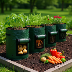 Sacs de culture verts de 7 et 10 gallons pour l'entretien des cultures de pommes de terre et de légumes, jardinières réutilisables - Product Image 2