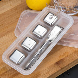 Utensilios de Bar Ecológicos de Acero Inoxidable, Cubitos de Hielo para Whisky, Juego de Piedras de Hielo para Vino Personalizadas al por Mayor - Product Image 2