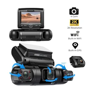 Aoedi ad362 4 canais carro, filmadora de carro com wi-fi e gps, eletrônica automotiva, 3 lentes, 360 grande angular 1080p hd, câmera do carro