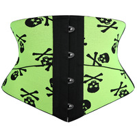 Ceinture de taille gothique à motif crâne fluorescent pour vêtements d'extérieur, gaine amincissante et ceinture abdominale de sport