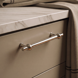 Maniglie a T per Mobili, Stile Francese Minimalista, in Ottone Lucido Nichelato H59, Maniglie per Cassetti, Cucina, Armadio, Porte, 4 Misure - Product Image 2