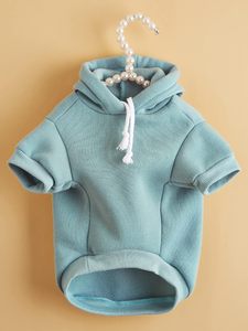 Sweat-shirt à <span class=keywords><strong>capuche</strong></span> pour chien QWINEE, <span class=keywords><strong>pull</strong></span> pour chat, design moderne, chaud, extensible, pour animaux de compagnie de petite/moyenne taille, toutes saisons, bleu cadet - Product Image 3
