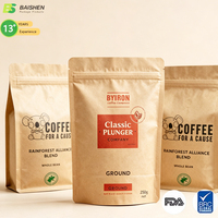 Sachet Doypack Personnalisé Imprimé avec Fermeture Zip Refermable en Feuille d'Aluminium Qualité Alimentaire pour Emballage de Café, Aliments pour Animaux, Sushi, Salades et Nouilles