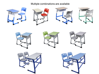 GUANGWEI Mobilier Scolaire Moderne Écologique et Durable en Gros – Table et Chaise Double Réglables en Hauteur pour Étudiants