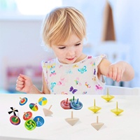 Spinning de madera giratoria para niños, suministros de juguetes artesanales, eje de vapor para decorar, proyecto artesanal personalizado