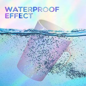 カットキスサークルブランク透明シートクリアパターンビニール8.5ラベル粘着ロゴ印刷可能ホログラムキスカットステッカーシート - Product Image 3