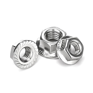 Écrous à bride Daily Billion M3 métriques hexagonaux anti-desserrage, zingués blancs, usinés CNC, norme DIN6923 - Product Image 2