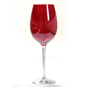 เครื่องทําในสต็อกขั้นต่ําขั้นต่ําโลโก้ที่กําหนดเองและแพ็คเกจ 560 มล. แก้วไวน์ Stemless สีม่วงสีสันสดใสสําหรับใช้งานสํานักงานทุกวัน
