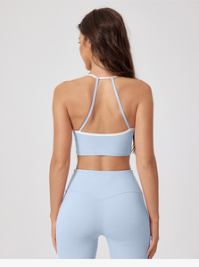 Correa ajustable Bare Feel Yoga Bra Seamless Cross Back Sports <span class=keywords><strong>Crop</strong></span> Quick Dry Medium Impact Running Gym <span class=keywords><strong>Top</strong></span> Mujeres - Product Image 6