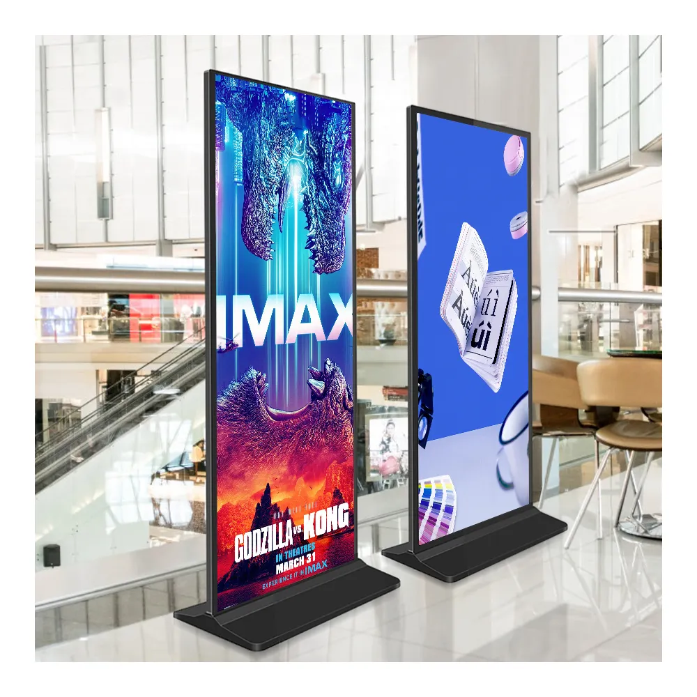 Grote Reclame Led Billboard Staande Digitale Billboard 4K Verticale Vloer Stand Totem Lcd Digital Signage Lcd Reclame Kiosk