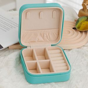 Customizable logo Mini PU Leather Travel Jewelry Packaging High Quality Jewelry <b>Box</b> for Gifts - Product Image 4