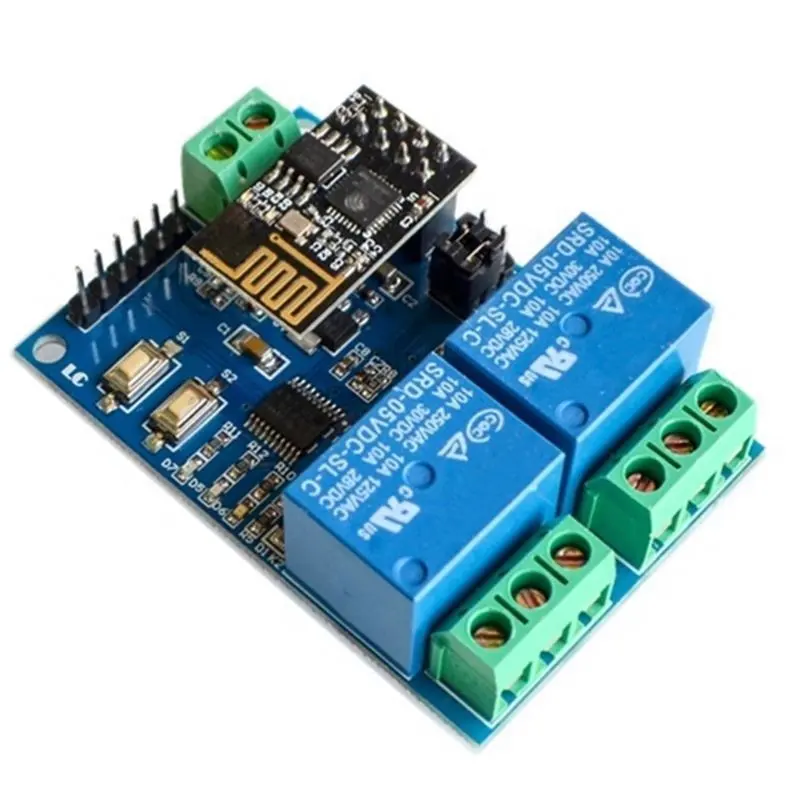 5V ESP8266 ESP-01チャンネルWiFiリレーモジュールIOTスマートホーム電話APPコントローラー用2チャンネルリレーモジュール