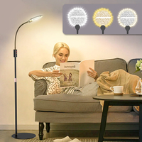 Wufan Flexible Gooseneck LED Floor Mounted Magnifier, Eye Protection Reading Light for Bedroom Living Room