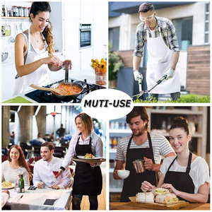 Tạp dề unisex in logo tùy chỉnh, có 2 túi, dùng cho nấu ăn, quảng cáo nhà bếp, có thể điều chỉnh, chống thấm nước, kích thước lớn, dây buộc dài - Product Image 3