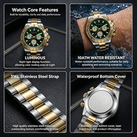 Montre mécanique automatique de luxe personnalisée pour homme, lumineuse, étanche, bracelet en acier inoxydable