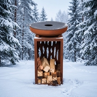 Brasero extérieur de haute qualité, respectueux de l'environnement, en acier Corten, pour fêtes, foyer central, à bois