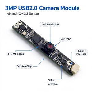Module de caméra USB OTG OEM LLGCAM 3MP OV3660 WDR, champ de vision de 61 degrés, objectif F2.85mm, capteur CMOS 1/5 pouce, prise en charge YUV MJPG, reconnaissance faciale - Product Image 1