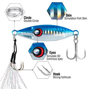 Big Jig Fishing Lure pesi 10g-60g Jigs <span class=keywords><strong>pesca</strong></span> <span class=keywords><strong>esche</strong></span> di acqua salata in metallo Bass Jig Isca artificiale pesce finto Glitter olografico - Product Image 3