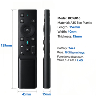 Control Remoto de Silicona con 16 Teclas y Logotipo Personalizado RCT6016 con Opción de Voz RF433 / 2.4G / BT