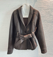 Manteau en cuir véritable tissé à la main pour femmes, veste de motard en peau de mouton pure, design automne précoce