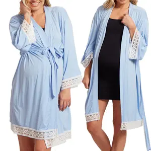 Sexy Lace Maternity Pajamas Pregnant Women Lounge Breastfeeding Pajamas Maternity Robe Maternity nightgown Nursing Pajamas