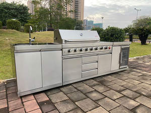 Cocina Exterior Modular <span class=keywords><strong>de</strong></span> Acero Inoxidable 304 con Acabado Negro, con Fregadero y Grifo para Jardín y Uso Exterior - Product Image 3