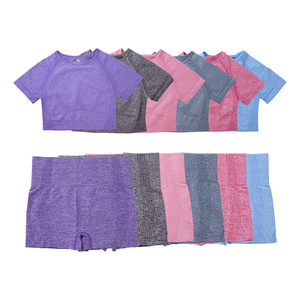 Fitness Clothing Woman 2026 Seamless Gym Workout Set Short <strong>Yoga</strong> Gym Activewear Set 2 Piece Short Gym Fitness Sets for Women - Product Image 4