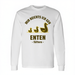 T-shirt a maniche lunghe per amanti delle anatre con simpatico design a forma di anatra - Product Image 2