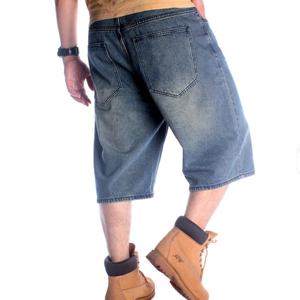 Suoolier  Logo personnalisé Jeans décontractés en coton Hip Hop pour hommes Pantalons amples de haute qualité Pantalons courts en denim de grande taille pour hommes - Product Image 2