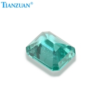 Pierre synthétique néon Paraiba YAG certifiée AGL, émeraude taille octogonale, pierre libre avec inclusions pour accessoires DIY en fabrication de bijoux