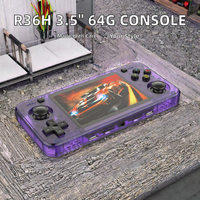Console de jeu portable R36H avec double joystick, écran 3,0 pouces 640x480, batterie 3000 mAh, prise en charge multilingue, 64 Go