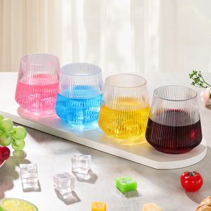 12Oz Stemless Ribbed Wine <strong>Glasses</strong> Disposable <strong>Plastic</strong> Whiskey Cups for Champagne, Catering, Weddings, Parties - Product Image 2