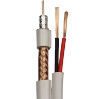 Câble coaxial siamois AITE RG59 2C blanc/noir, conducteur solide, longueur 305 m, gaine PVC/PE, certifié CE