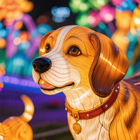 Chinesische Tier-Seidenlaterne Hundelaterne Handgefertigte Festlaterne für Weihnachten Erntedankfest Zoo-Lichtfestival Dekorationen