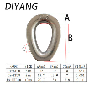 Anillo ovalado de acero inoxidable 304 Diyang de 10 mm, accesorios marinos para reparación y construcción de embarcaciones - Product Image 5