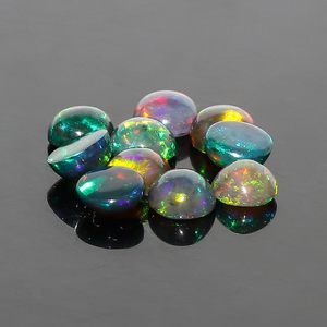 YASHEE – opale noire naturelle, 7x7mm, perles rondes en pierres précieuses, pour la fabrication de bijoux, fourniture de bricolage, opale éthiopienne multicolore - Product Image 4