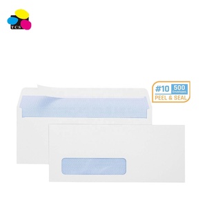 Cancelleria per Ufficio all'Ingrosso, 500 Pezzi OEM Autosigillanti # 10 buste con <span class=keywords><strong>finestra</strong></span> in carta riciclata bianca da 100 g/m² - Product Image 2