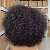 Perruque Frontale 13x4 Cheveux Humains Afro Kinky pour Femmes, Pré-Épilée, Densité 350%, Bandeau Bouclé, Cheveux Brésiliens