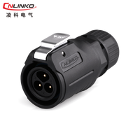 Cnlinko prise industrielle Ip68 connecteur d'alimentation en plastique et métal LP16 circulaire mâle femelle Led connecteur de fil étanche